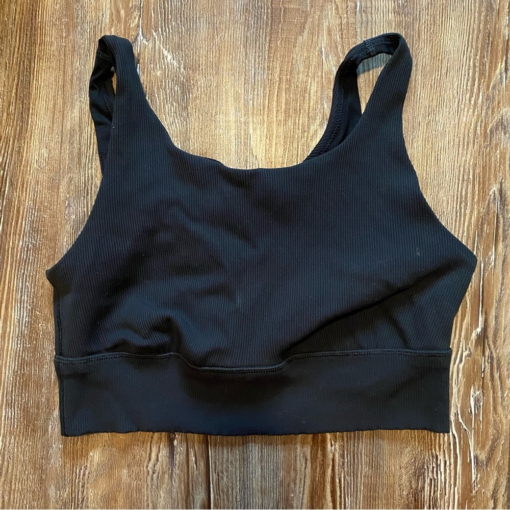 Aerie Black Women's Ribbed Sports Bra Size Large